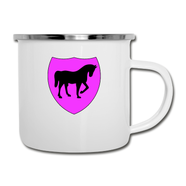 Pferde Emaille Tasse - Pferd