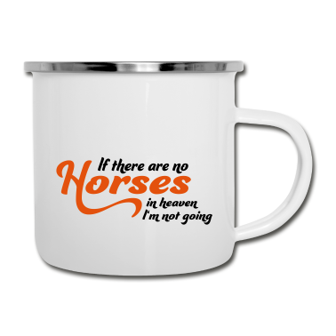 Pferde Emaille Tasse - Pferd