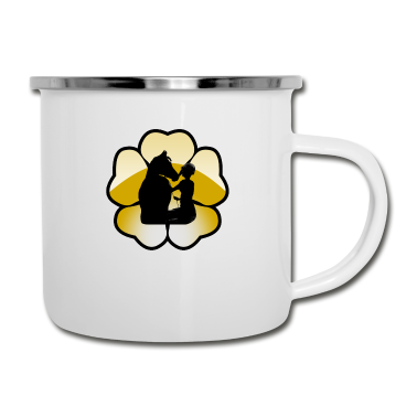 Pferde Emaille Tasse - Pferd