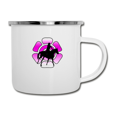 Pferde Emaille Tasse - Pferd