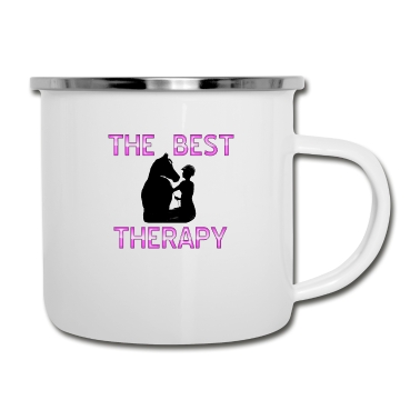 Pferde Emaille Tasse - Pferd