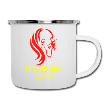 Pferde Emaille Tasse - Pferd