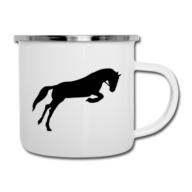 Pferde Emaille Tasse - Pferd