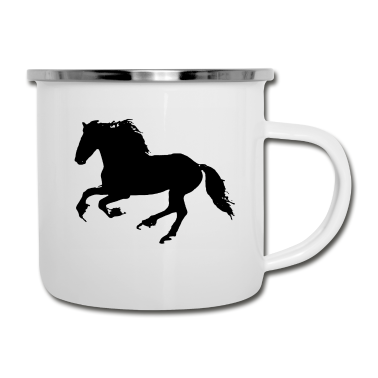 Pferde Emaille Tasse - FRYZYJSKI PFERD - Pferd Pferde