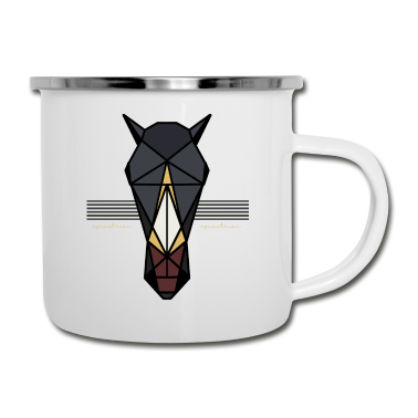 Pferde Emaille Tasse - PFERD PFERDE GRAFIK
