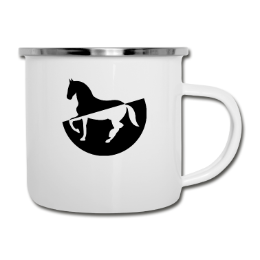 Pferde Emaille Tasse - Pferd