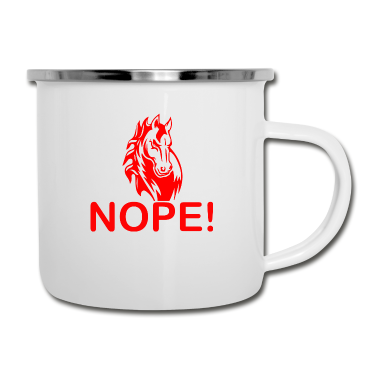 Pferde Emaille Tasse - Pferd