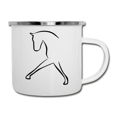 Pferde Emaille Tasse - Pferd