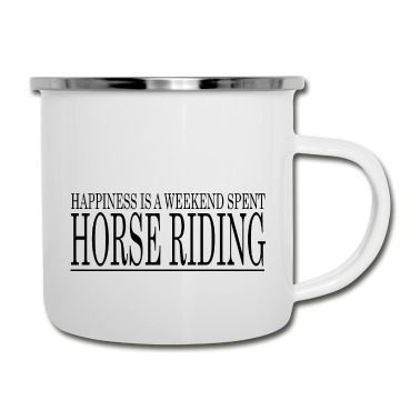 Pferde Emaille Tasse - Pferd