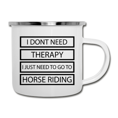 Pferde Emaille Tasse - Pferd