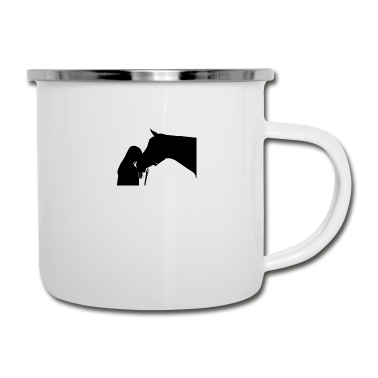 Pferde Emaille Tasse - Pferd