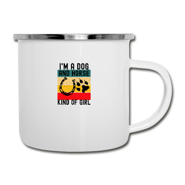 Pferde Emaille Tasse - Pferd