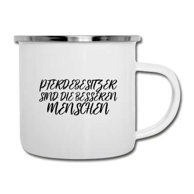 Pferde Emaille Tasse - Pferde