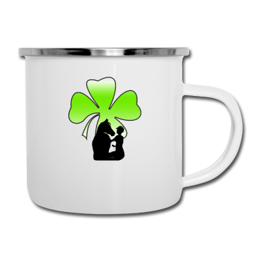 Pferde Emaille Tasse - Pferd