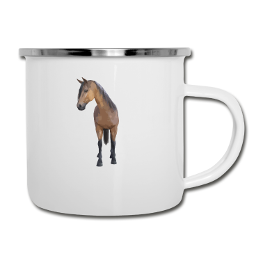 Pferde Emaille Tasse - Pferd