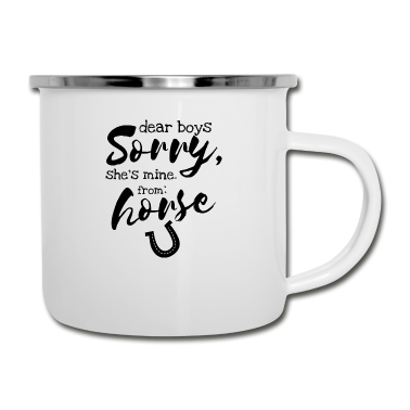 Pferde Emaille Tasse - Pferde