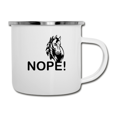 Pferde Emaille Tasse - Pferd