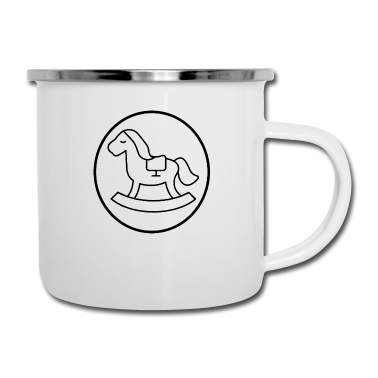 Pferde Emaille Tasse - Pferd
