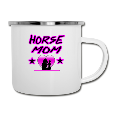 Pferde Emaille Tasse - Pferd