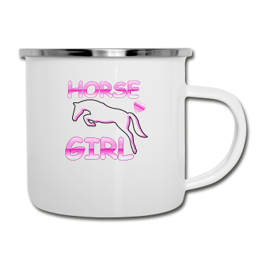 Pferde Emaille Tasse - Pferd