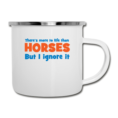 Pferde Emaille Tasse - Pferde