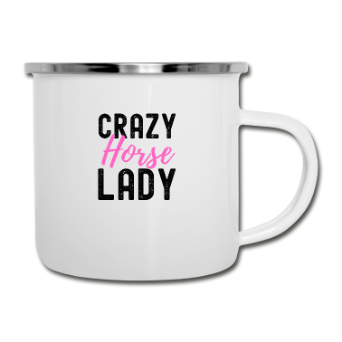 Pferde Emaille Tasse - Pferd
