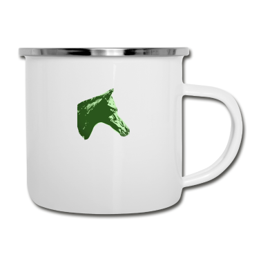 Pferde Emaille Tasse - Pferd