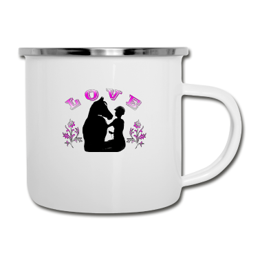 Pferde Emaille Tasse - Pferd