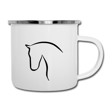 Pferde Emaille Tasse - Pferd