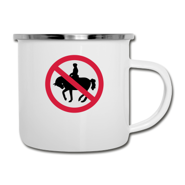 Pferde Emaille Tasse - PFerd