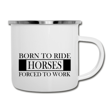 Pferde Emaille Tasse - Pferd
