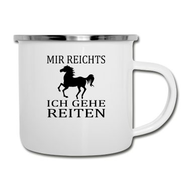 Pferde Emaille Tasse - Pferd