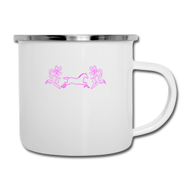 Pferde Emaille Tasse - Pferd