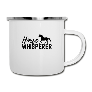 Pferde Emaille Tasse - Pferd