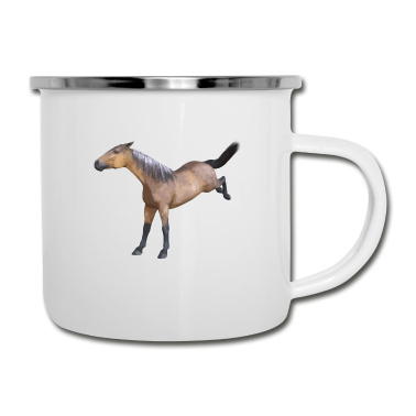 Pferde Emaille Tasse - Pferd