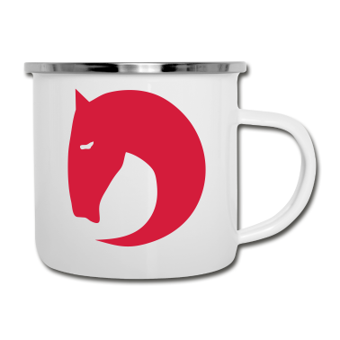 Pferde Emaille Tasse - pferd