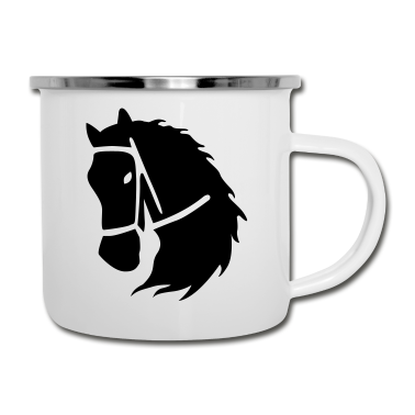 Pferde Emaille Tasse - pferde
