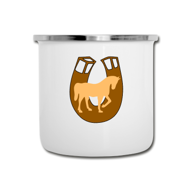 Pferde Emaille Tasse - Pferde