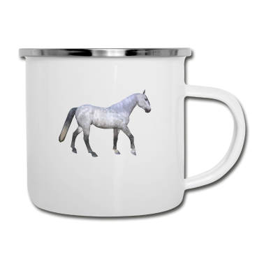 Pferde Emaille Tasse - Pferd