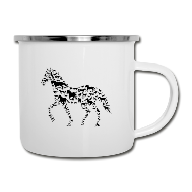 Pferde Emaille Tasse - Pferde Pferde Reiten