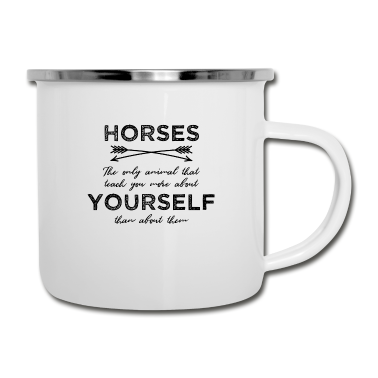 Pferde Emaille Tasse - Pferd