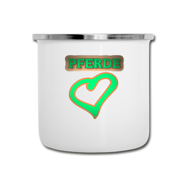 Pferde Emaille Tasse - Pferde
