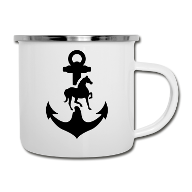 Pferde Emaille Tasse - Pferde