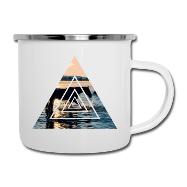 Pferde Emaille Tasse - Pferd