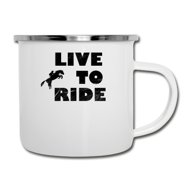 Pferde Emaille Tasse - reiten pferde pferd