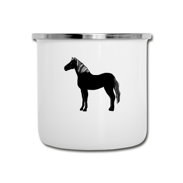 Pferde Emaille Tasse - Pferd