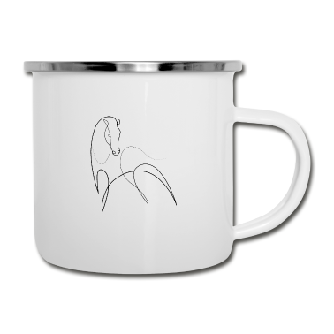 Pferde Emaille Tasse - Pferd