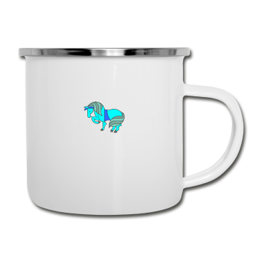 Pferde Emaille Tasse - pferd