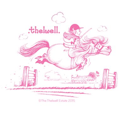 Motiv Thelwell Cartoon Pony Sprung Rosa