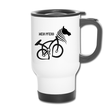 Pferde Thermobecher - Mein Pferd Bike Tshirt I Fahrradfahren Triathlon T